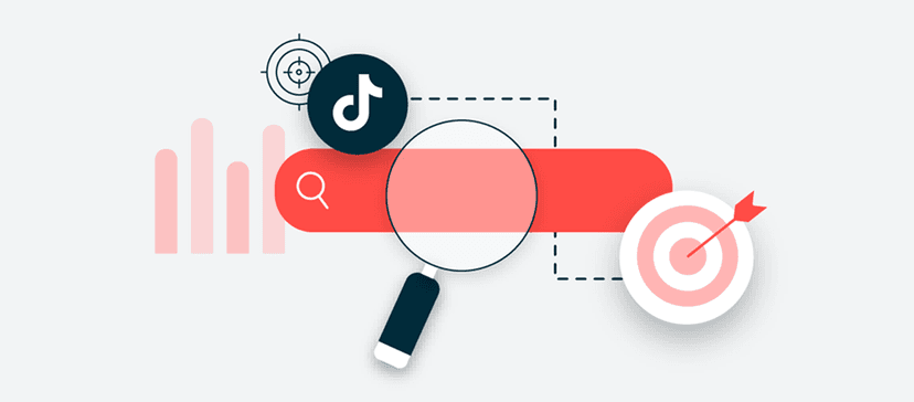 Magnifying glass with search bar and target