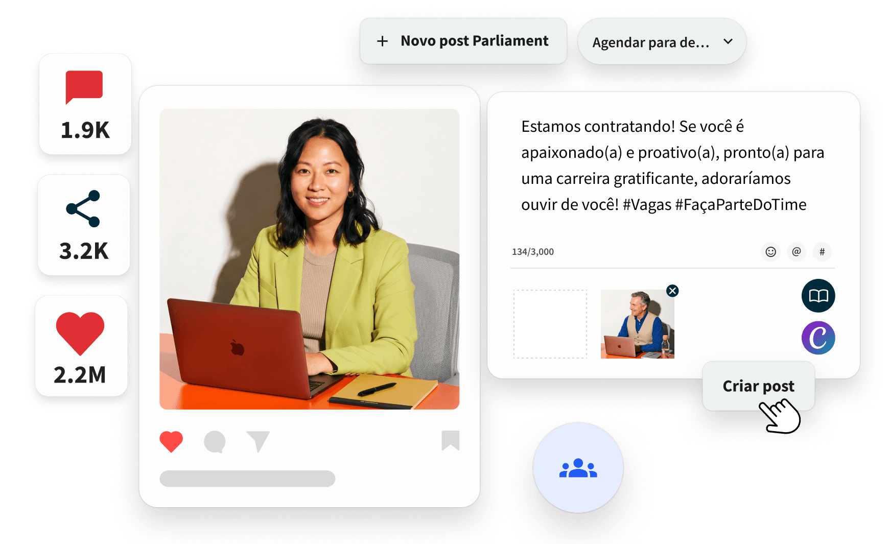 Postagens financeiras do Hootsuite Amplify